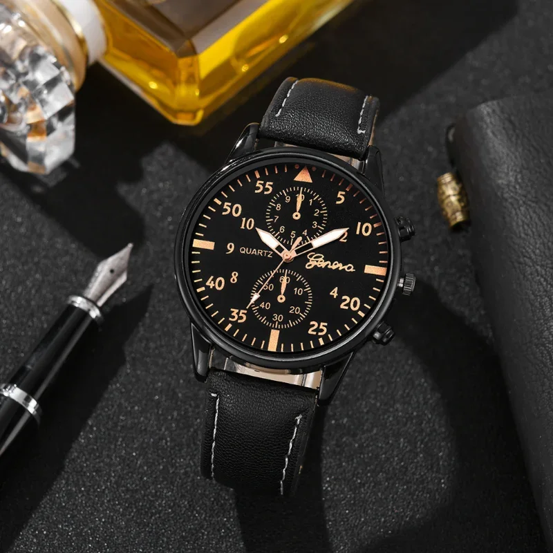 Reloj de lujo para hombre, moda de negocios, relojes de pulsera de cuarzo de cuero marrón, regalos para hombres, Orologio Relógios Masculino