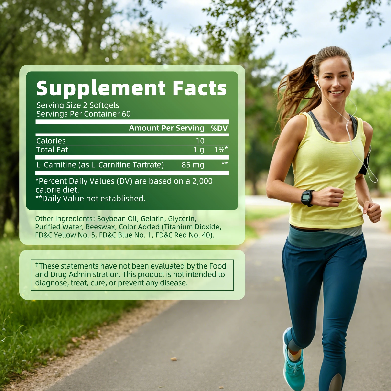 Mulittea 120pcs L-Carnitine Capsules Support Energy Levels Support Inner Balance Cholesterol Support HIGH ABSORPTION