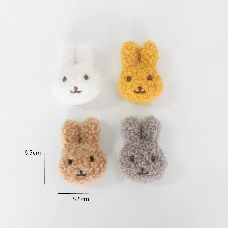 10pcs/lot   Cartoon stuffed teddy rabbit dolls  hair clip accessories, plush fabric dog appliques for shoes clothing accessories