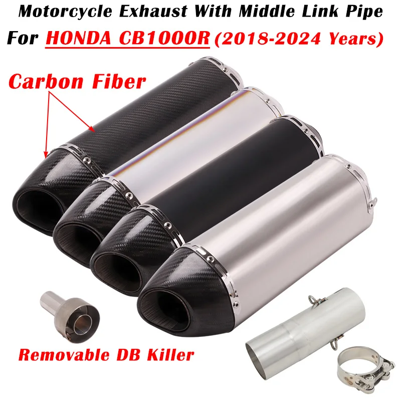 Slip On For HONDA CB1000R CB 1000 R 2018 - 2021 2022 2023 2024 Motorcycle Exhaust System Escape Modify Muffler And Mid Link Pipe