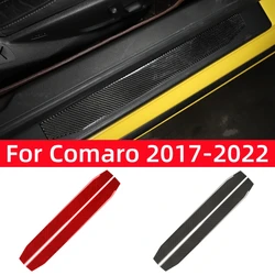For Chevrolet Camaro 2017-2022 Car Accessories Carbon Fiber Interior Auto Threshold Panel Decorative Sticker Trim Cover Strip