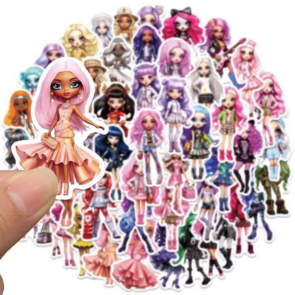 50pcs Cool Cartoon Y2K Rainbow Spice Girls Stickers Waterproof Graffiti For Luggage Laptop Guitar Phone Diary Vinyl Decals