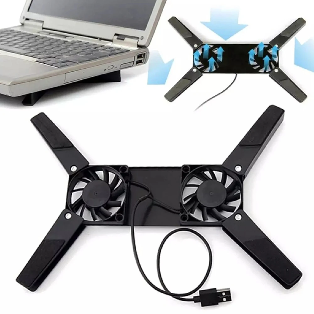 Laptop Cooling Pad Laptop Cooler USB Powered Cooling Pad Stand 2 Fans for 7-15 Inch MacBook Laptop Universal Accessories