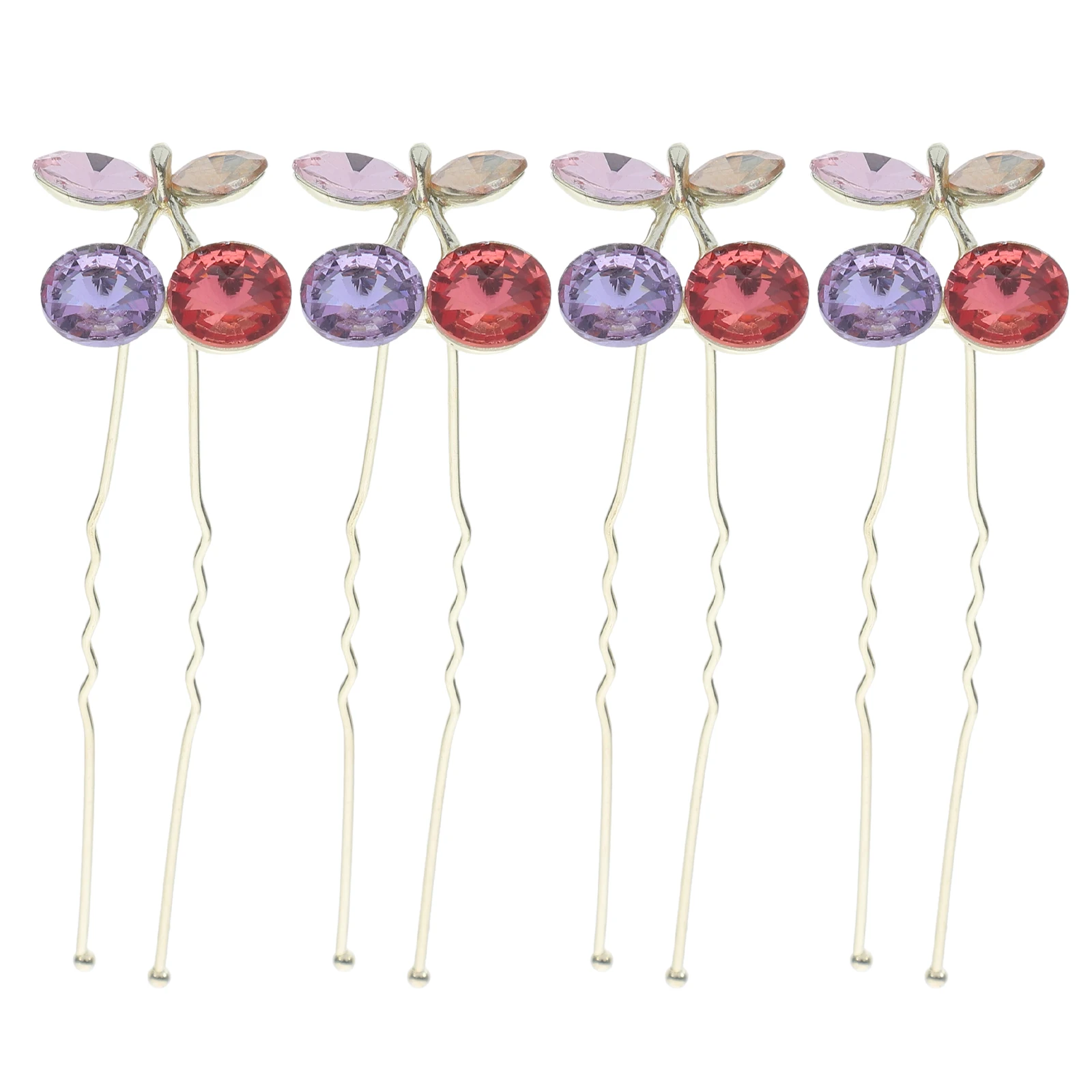 

4pcs Rhinestone Hairpins Bridal Accessories Women Wedding Prom Bobby Pins U Shaped Clips Hair Forks Styling Tools