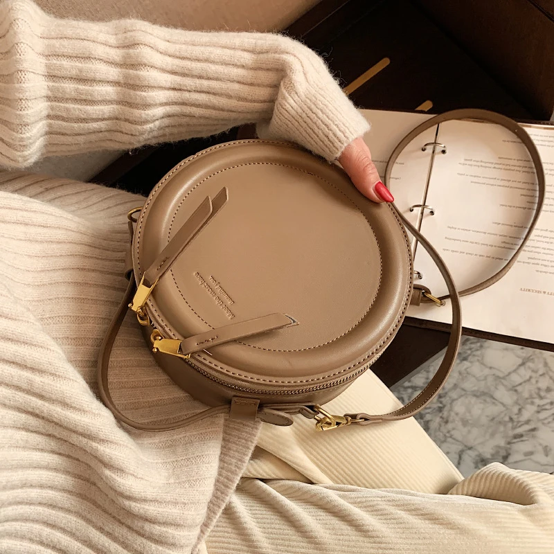 Women\'s Bag Summer New Sweet Girl Series Small Round Bag solid color Thread Small Bag Single Shoulder Bag Crossbody Bag