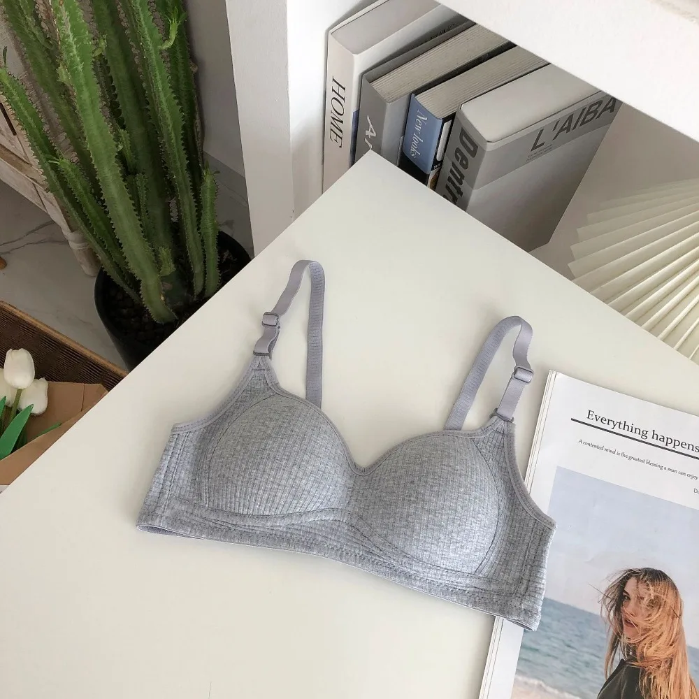 

New Breathable Thin Bra Solid Color Seamless Sports Vest Comfortable to Wear Without Steel Ring Cotton Bra