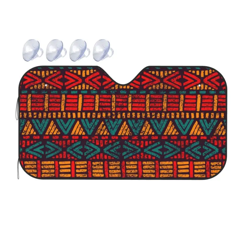 

Солнцезащитный козырек для лобового стекла автомобиля с африканским племенным узором, из ткани боголан, складной, отражающий УФ-лучи