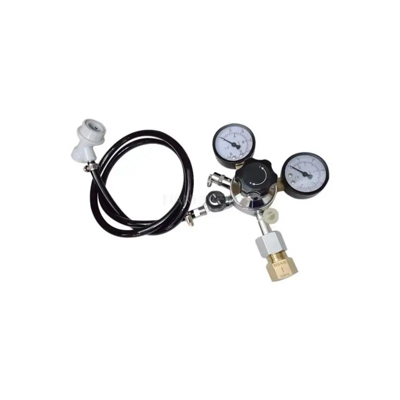 Beer Gas Line Assembly,W21.8/CGA320 CO2 Regulator Beer Tool With 5/16'' Gas Carbonation Hose Double Gauge Regulator For Homebrew