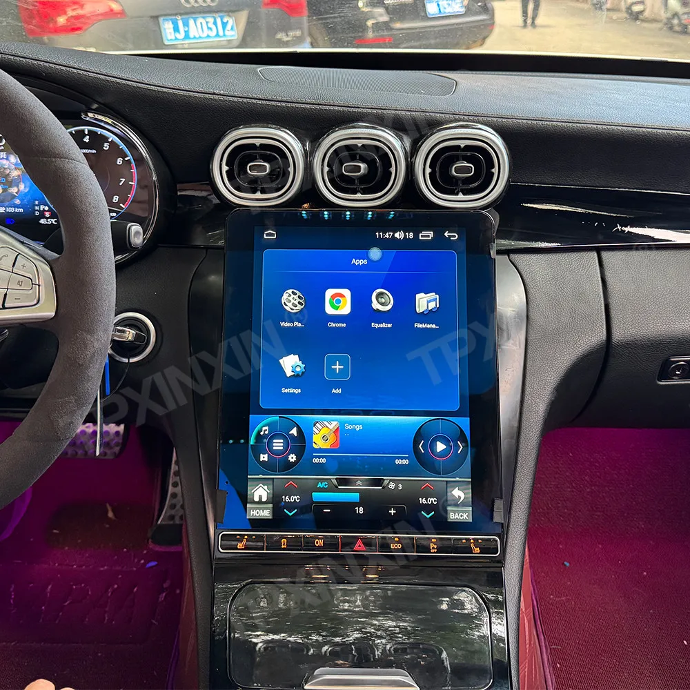 2-piece Set Car Radio For Mercedes-Benz GLC C W205 2015-2022 Car Dashboard Video Player Stereo Auto GPS Carplay Unit LCD Screen