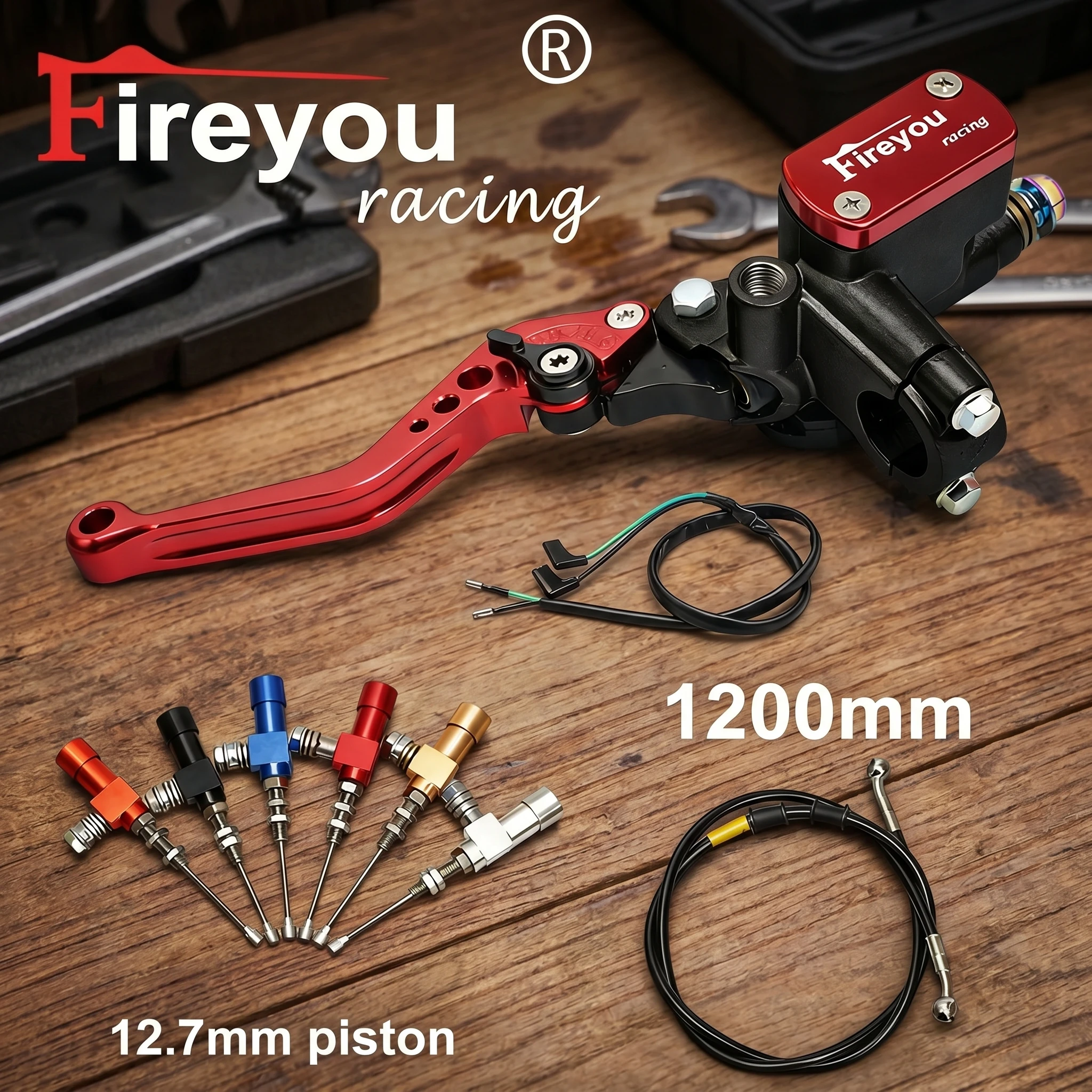 Universal 12.7MM Motorcycle Hydraulic Clutch Kit Lever Master Cylinder Knitting Oil Hose For Yamaha Kawasaki Honda Dirt Bike