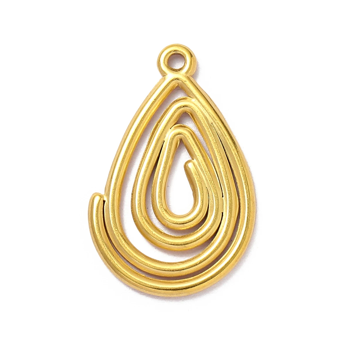 5pcs/Lot Stainless Steel Spiral Geometric DIY Charms Heart Waterdrop Necklace Pendants Women\'s Fashion Flower Jewelry Wholesale