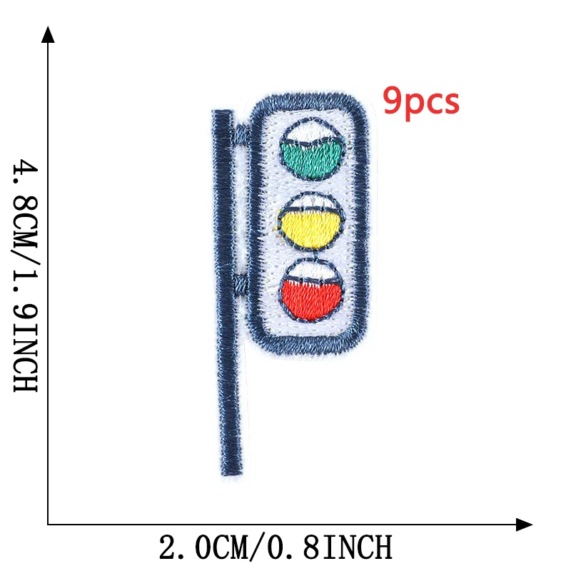 9 Stück Auto Lot Eisen auf Patches Kinder für Kleidung Stoff kleine Jungen Stich Bulk Designer bestickt Pack süße Parche Ropa Infantil – Detail 3