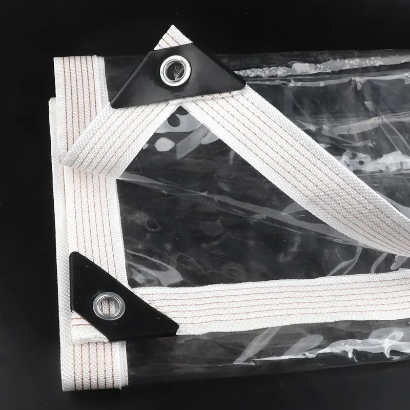 Customize 0.3/0.5mm Transparent Rainproof Cloth PVC Tarpaulin Outdoor Pergola Windbreak Home Balcony Windows Waterproof Tarp
