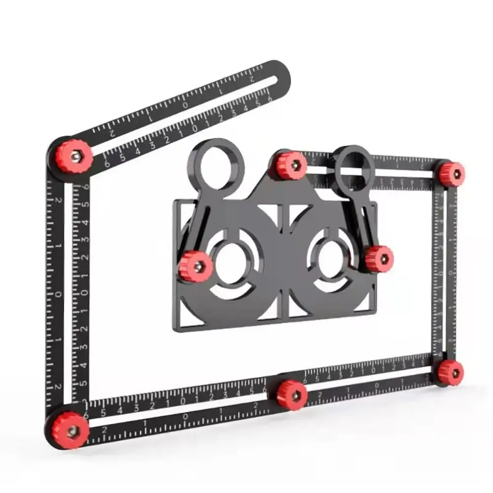 1Pcs 6/9/12 Folds Multi Angle Ruler Finder Perforated Mold Aluminium Alloy Measuring Ruler Tile Hole Universal
