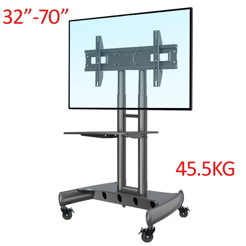 

Super Quality Aluminum NB AVA1500-60-1P 32"-75" white LCD TV Cart Flat Panel Plasma Trolley Stand With Camera Tray and AV Shelf