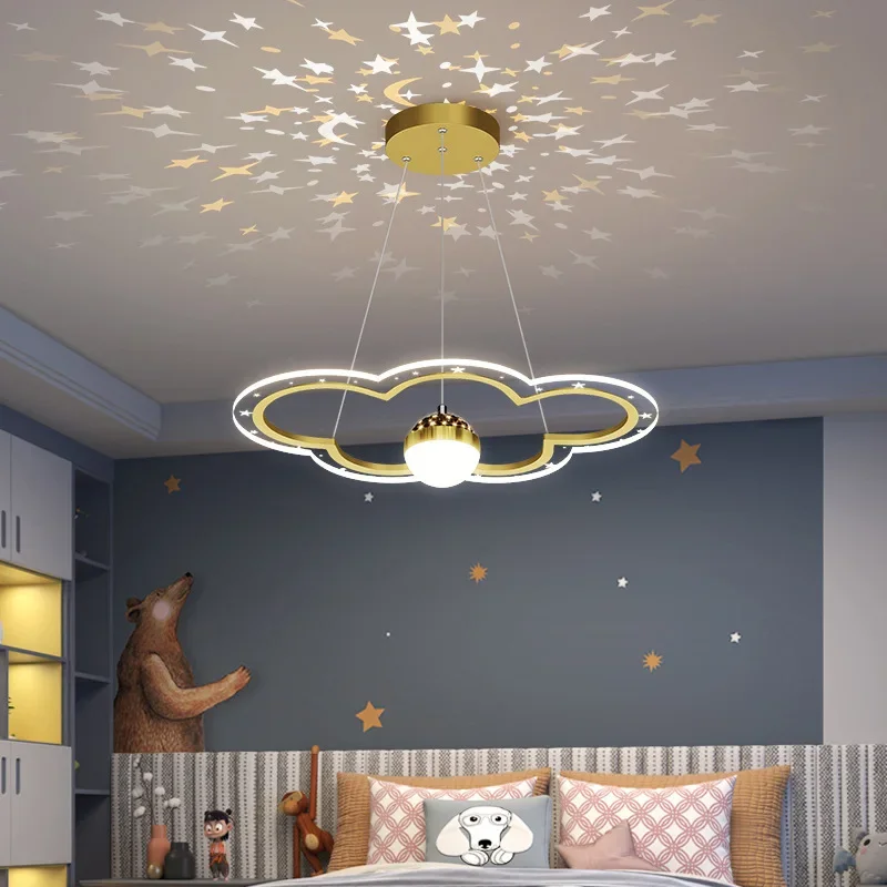 Modern Cartoon LED Pendant Light for Living Room Children Bedroom Color Starry Chandelier Home Decor Lighting Fixture Luster