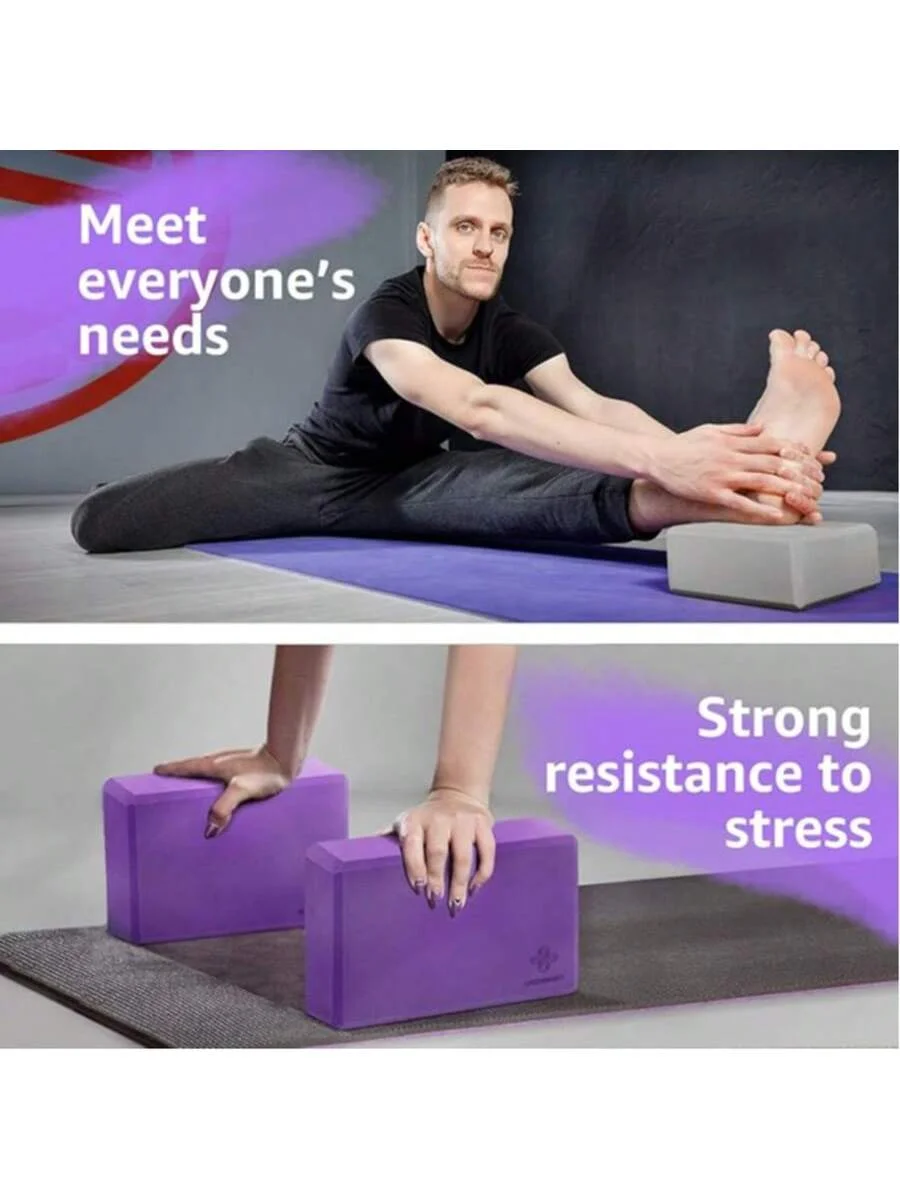 Two pieces of home leisure yoga bricks, Pilates foam bricks, multi-functional reinforcement mats, home fitness equipment foam br