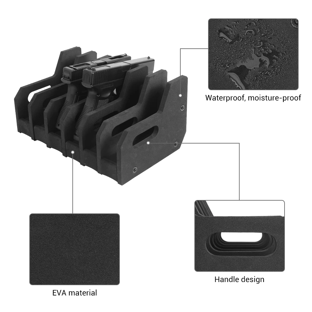 Новая 6-слотовая стойка для пистолета, портативный держатель для оружия, поддержка пистолета из пены EVA, универсальная подставка для хранения