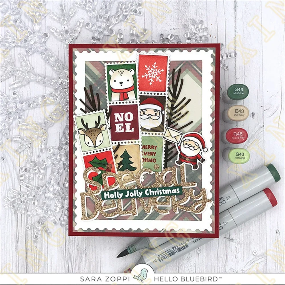 Christmas Eve Candy Cane Lane Cutting Dies And Stamps Scrapbook Diary Decoration Stencil Embossing Template DIY Greeting Card