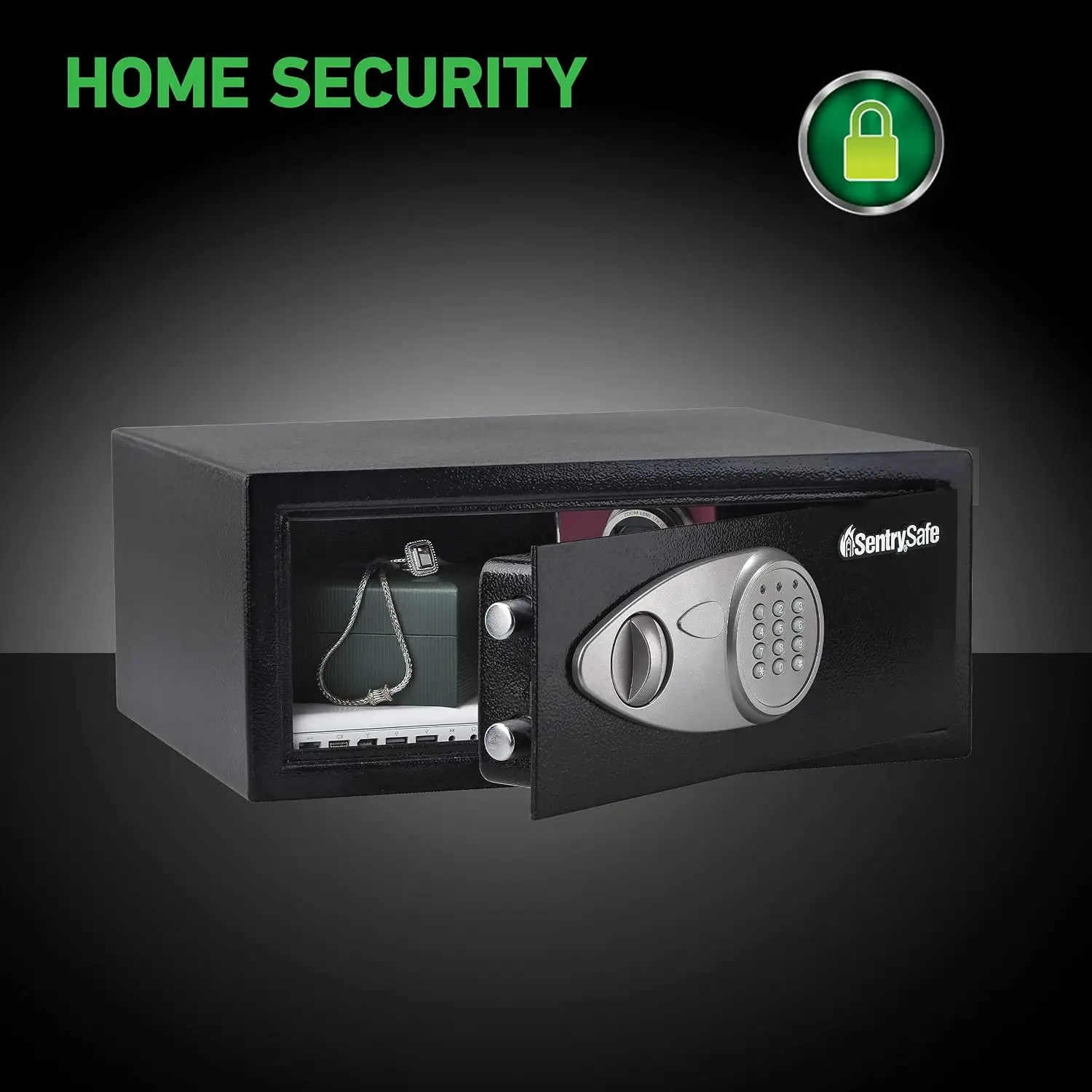 Shelf Safe with Digital Keypad Lock, Steel Safe with Interior Lining and Bolt Down Kit for Money, Jewelry, 0.78 Cubic Feet, 7.1