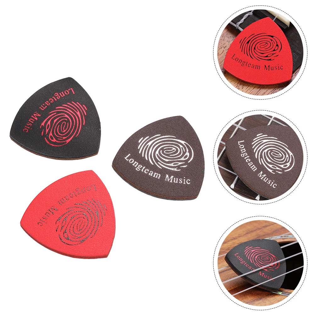 

3 Pcs Picks Fine Detail Guitar Vintage Ergonomic Bass Sound Improvement Ukulele Finger Skin