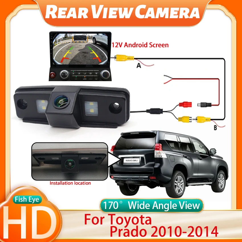 CCD HD  Night Vision Car License Plate Light Rear View Camera For Subaru Forester Outback Impreza For Toyota Prado 2010-2014