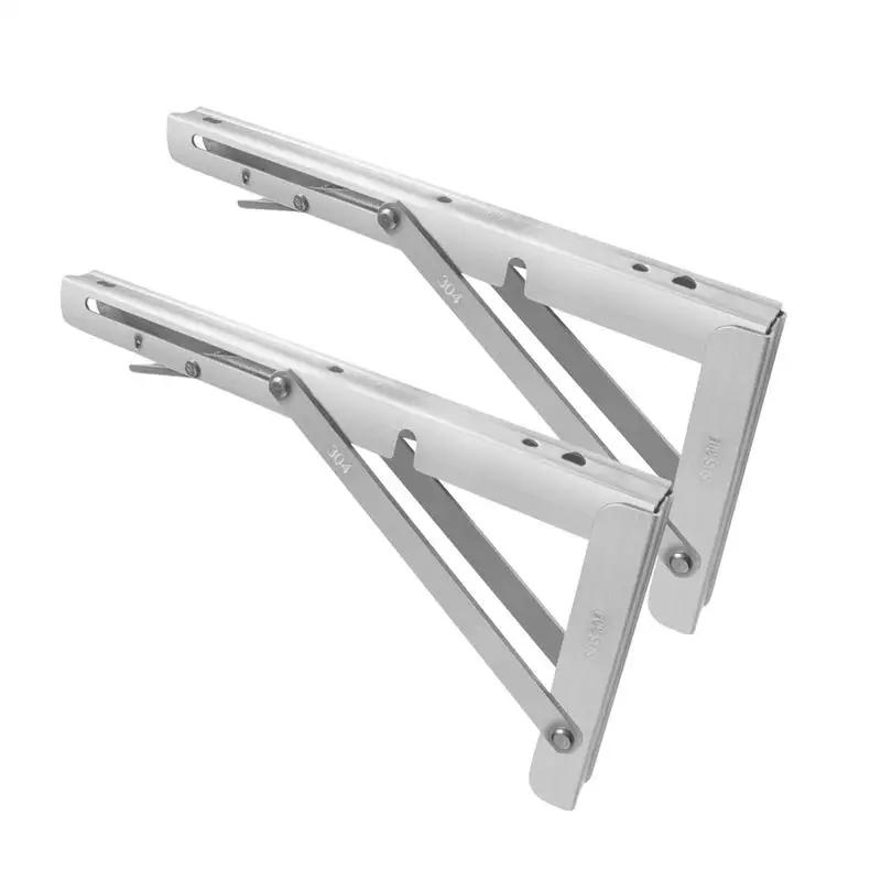 Folding Shelf Brackets Triangular Shape Wall Shelf Brackets Safe Stainless Steel Shelf Brackets For Durability & Strength