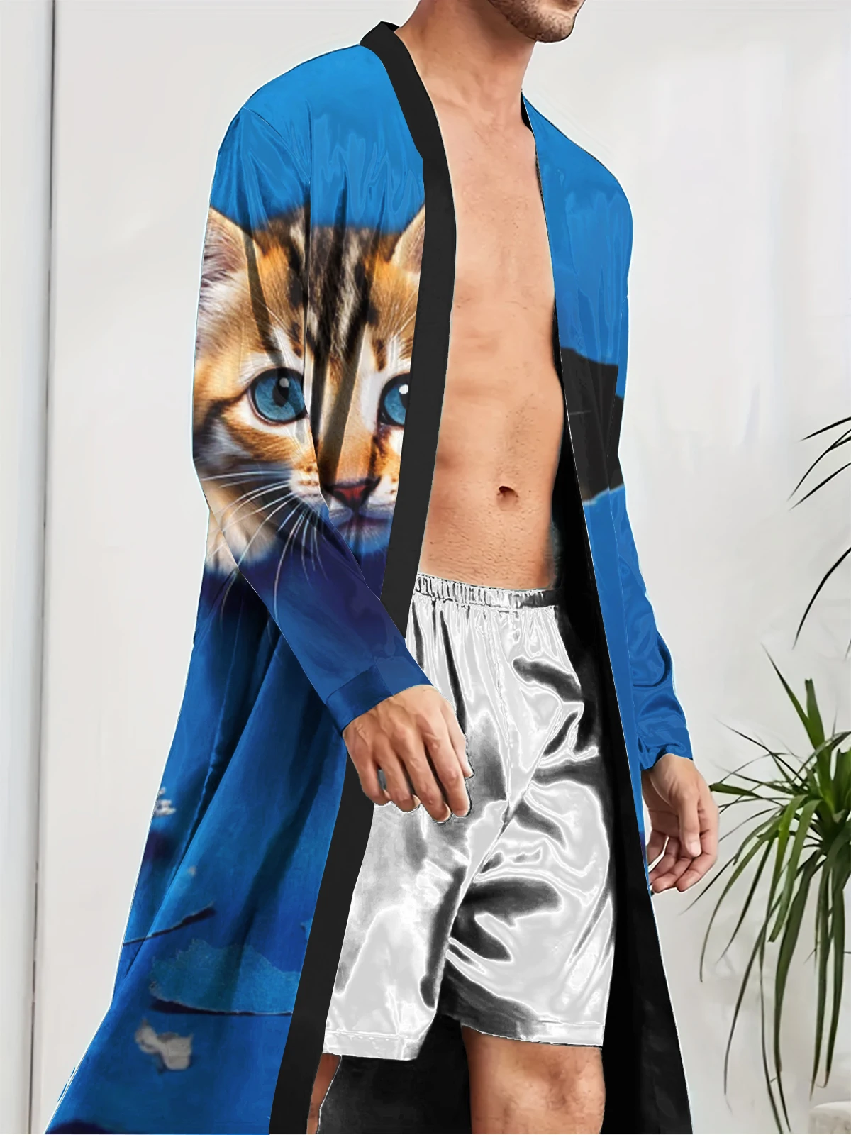 1pcs Men's Robes 2026 Spring/Summer sleepwear bath robe 3D Printed dressing gown robe Breathable Robes Graphic