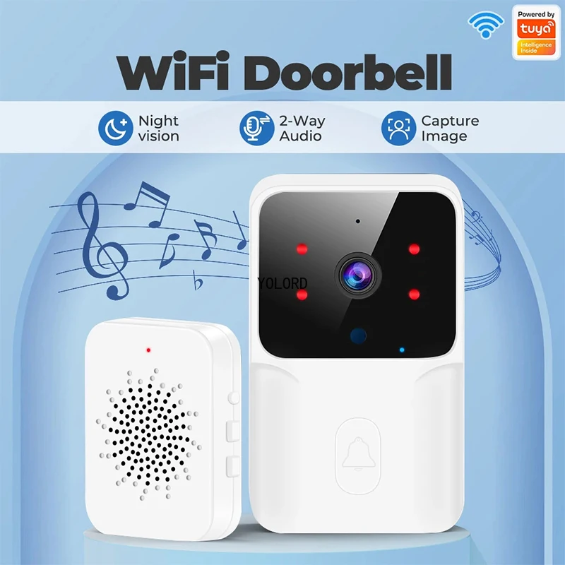 WiFi Doorbell Home Tuya WiFi Wireless Doorbell DC AC Battery Powered Bell Doorbell Camera
