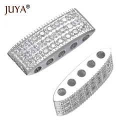 JUYA 5holes Metal Making Supplies For Jewelry Findings Components Beads Bracelet Necklace Spacer Bars Diy Accessories Handmade