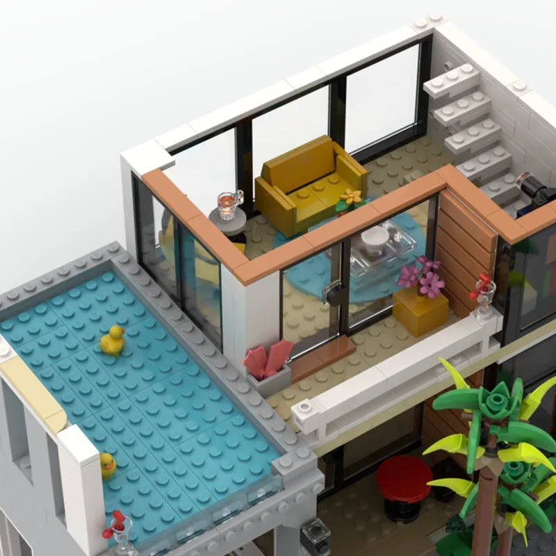 Moc Building Modern House XL - Modificación de 2x juegos 31153 bloques tecnología ladrillos DIY montaje juguete de construcción regalo de vacaciones