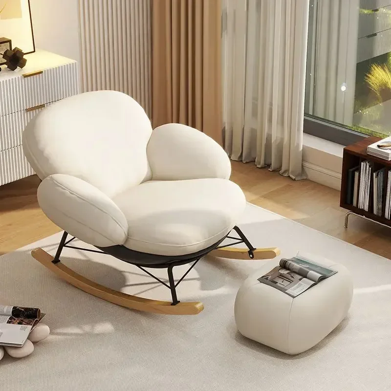 Rocking chair four-leaf clover rocking chair recliner adult living room bedroom balcony lazy sofa household single happy chair