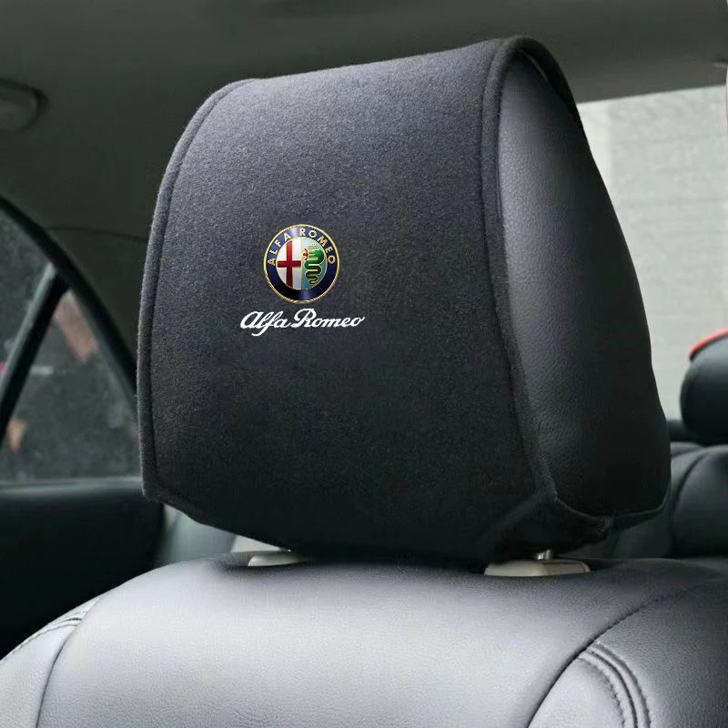 1PC Car Headrest Protector Breathable Seat Cover For Alfa Romeo Giulia Stelvio Giulietta 156 159 147 Mito Tonale Brera Disco Vo