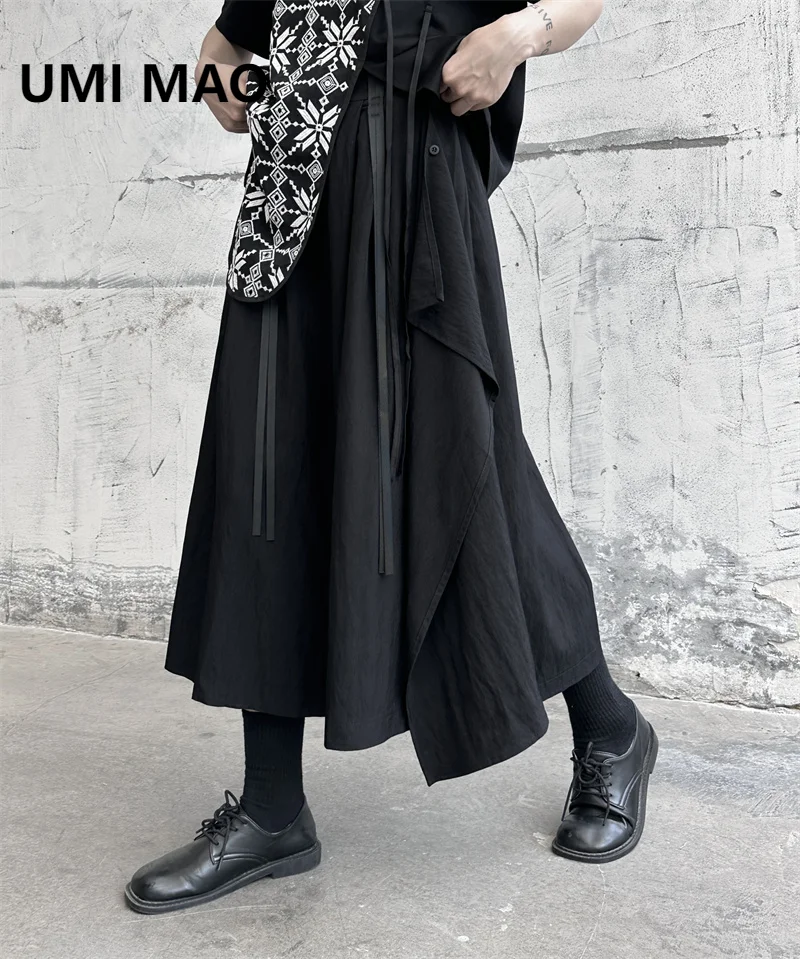 UMI MAO Yamamoto Dark Half Skirt Women's Irregular Design Spring Autumn A Edition Half Skirt Women's Y2K Goth Clothes Femme