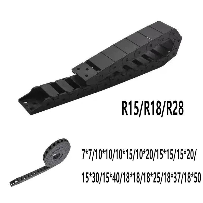 2PC Plastic Cable Chain 1M Wire Carrier Drag Chain with End Connector Chains for CNC Router Machine CNC Cable Channel