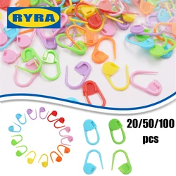 20/50/100PCS Mix Color Plastic Resin Small Clip Locking Stitch Markers Crochet Latch Knitting Tools Needle Clip Hook Sewing Tool