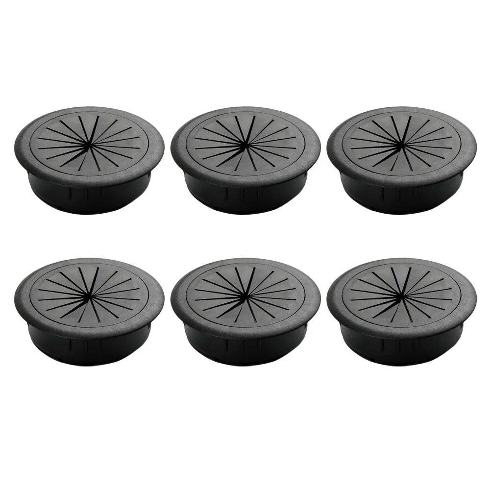 6 Pcs Cable Hole Cover Wire Grommet Office Desk Accessories Cord Organizer Manager Computer Rubber Abs