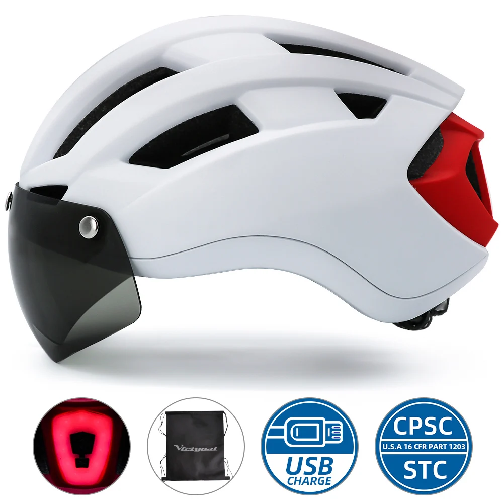 

VICTGOAL Goggles Cycling Helmet Safety Cap Bicycle Helmet for Women Men Racing Sports Bike Equipment Road MTB Adult Bike Helmets