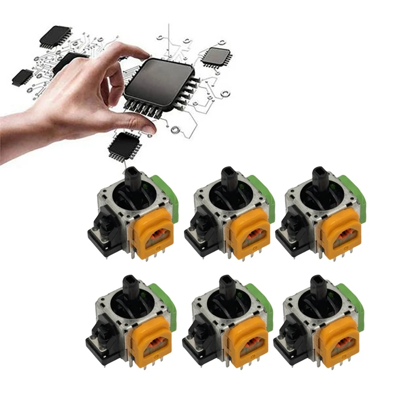 6PCS For PS4 Hall Electromagnetic Joystick High-Precision Adjustable Electromagnetic IC Hall Thumbstick 3D Analog Stick
