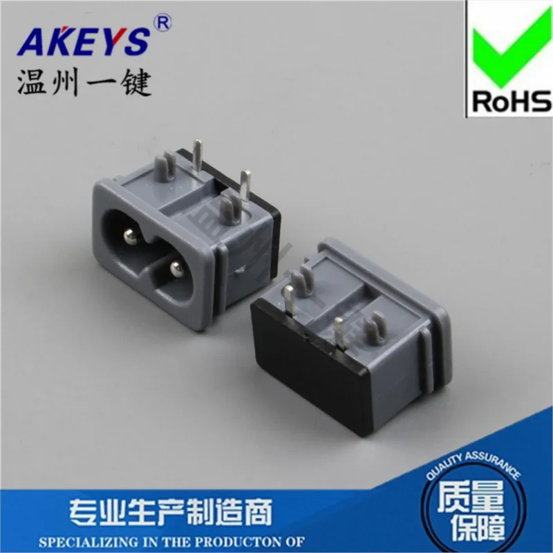 10PCS AC-012  Horoscope  Connector  AC power socket  Plum letters seat  8 words  2-pin in-line