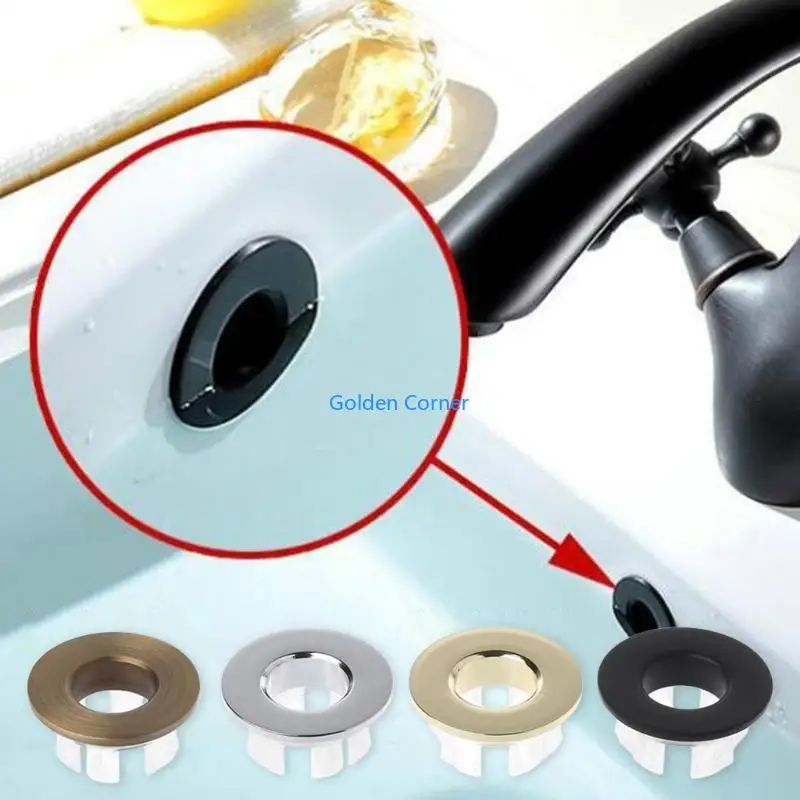 E15D Sink Basin Trim Overflow Cover Six-foot Ring Brass Insert In Hole Round Caps Replacement Bathroom Kitchen Fittings