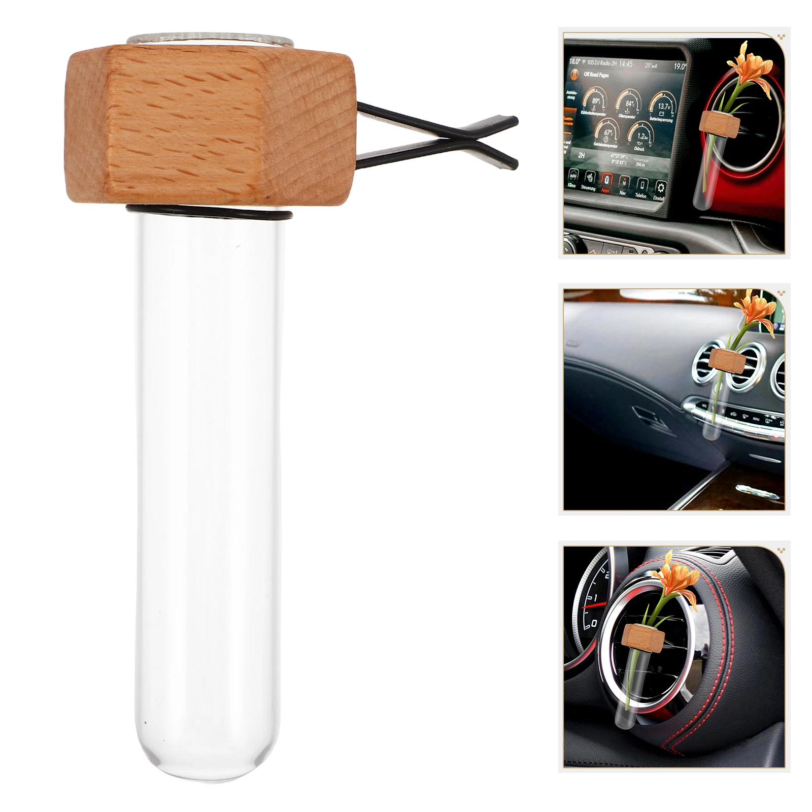 

1Pcs Elegant Car Air Vent Flower Vase Stylish Vehicle Decoration For Hydroponic Plants Dash Board Aesthetic Ornament