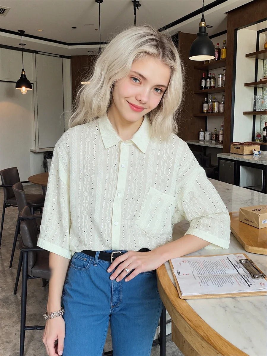 Camisas femininas manga curta retro branco casual solto gola mandarim pescoço estilo chinês botão asiático frente simples básico