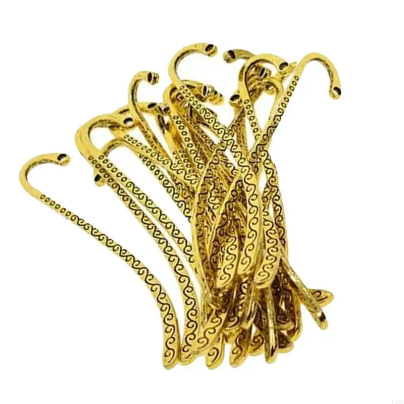 U2je 30pcs vintage terukir logam hook untuk pembaca pecinta buku