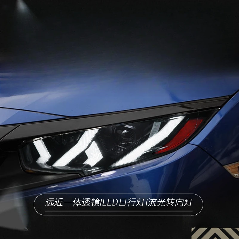 

Подходит для модификации фар Honda Civic 10-го поколения в стиле Lamborghini с LED-дневными ходовыми огнями и последовательными сигналами поворота.
