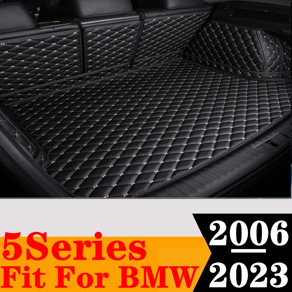 Custom Full Set Car Trunk Mat For BMW 5 Series 2023 2022 2021 2020 2019-2006 Rear Cargo Liner Tail Boot luggage Pad Carpet Parts