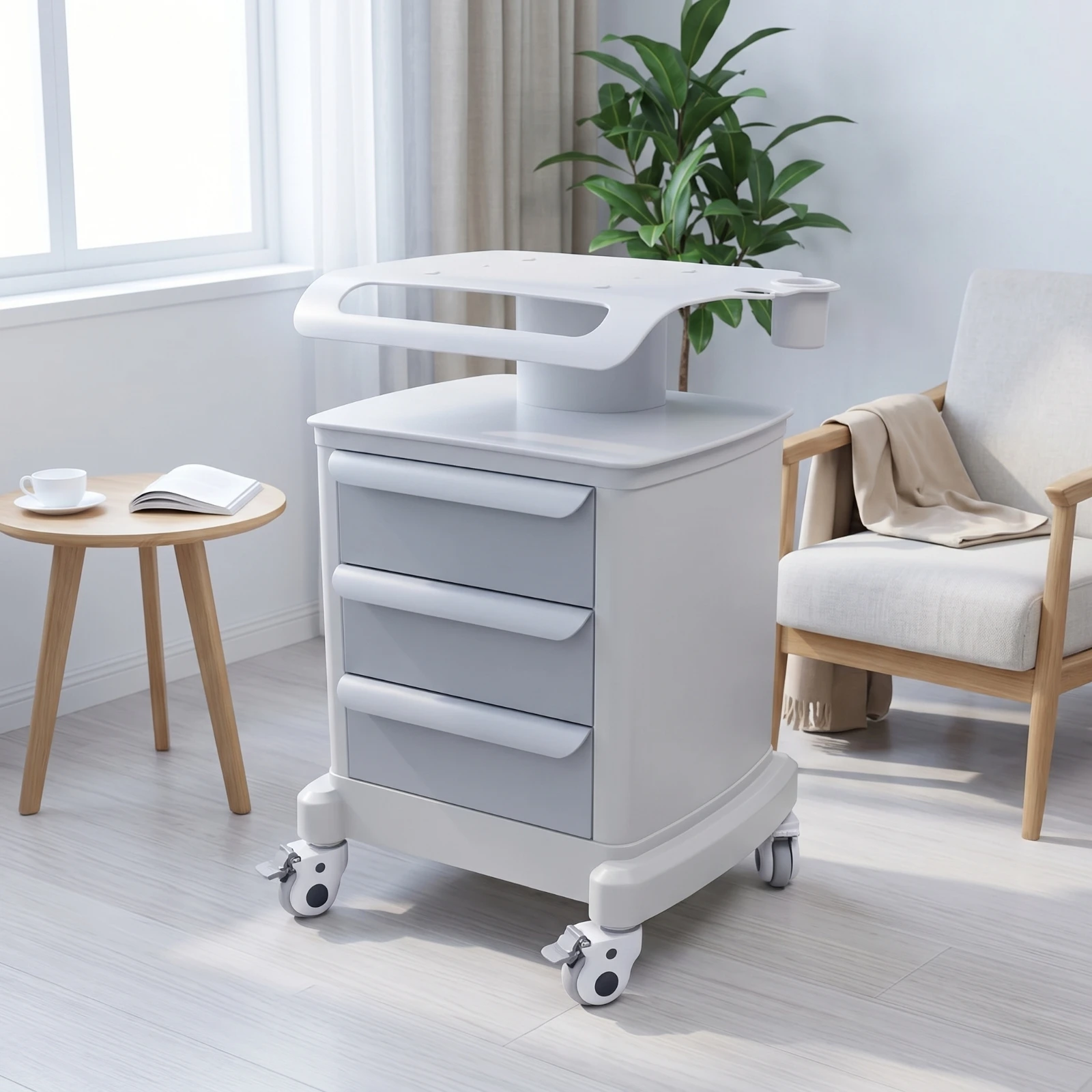 Beauty Trolley Wheeled Salon Cart with Wheels Station Modern Furniture Professional for Beauticians, Salons, Treatment Rooms