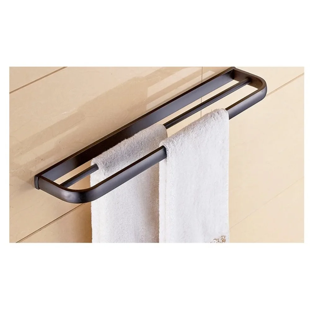 

MADICA 13*4*61cm Double Towel Bars For Shower Room Towel Rack Vintage Brass Toallero Metal Nail Bronze Towel Rack Hanger
