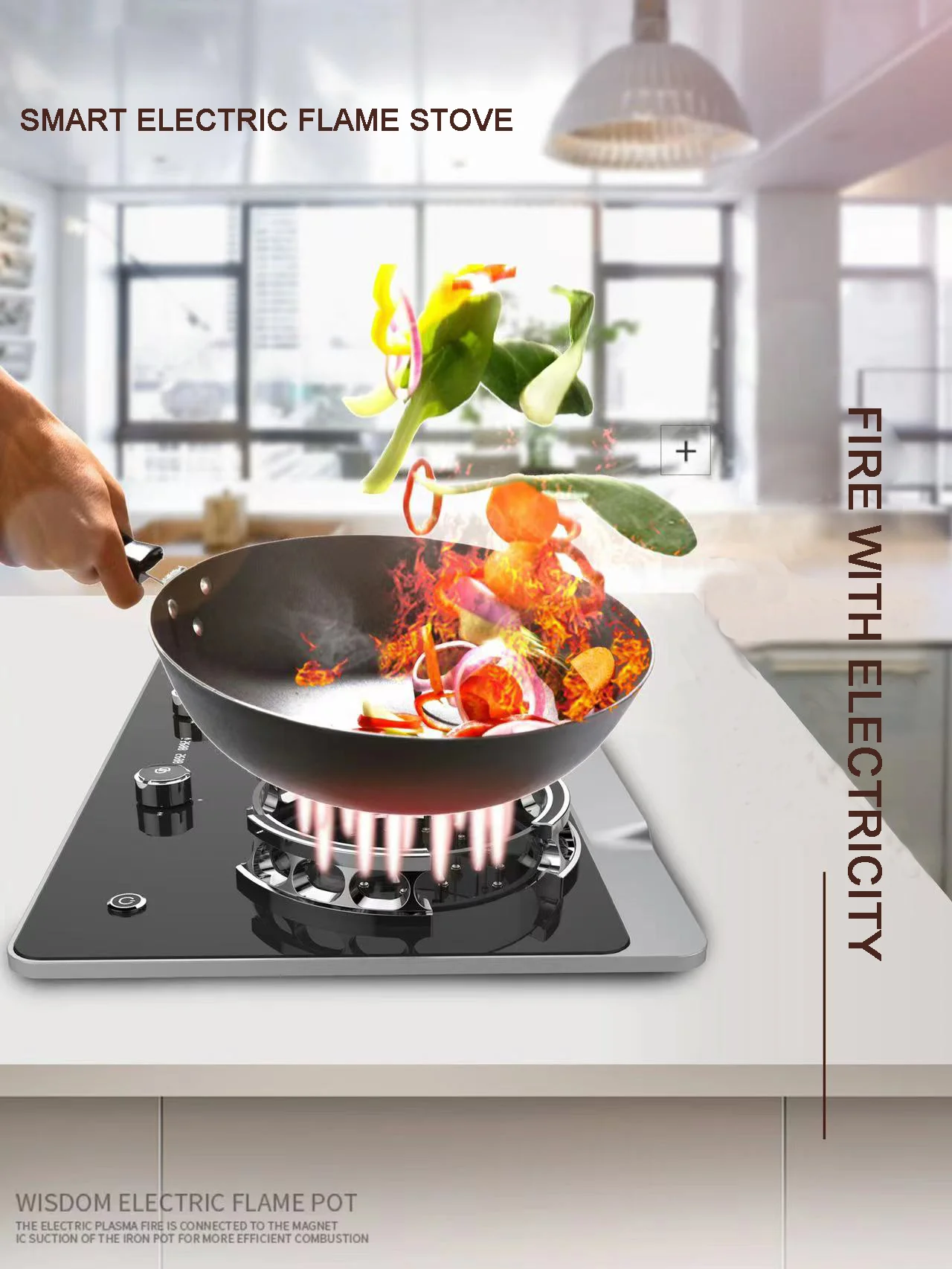 High-Tech Fully Electric Stove Newly Wholesale Kitchen Cooking Tools for Household Use Flame Home Estufa De Llama Electrica