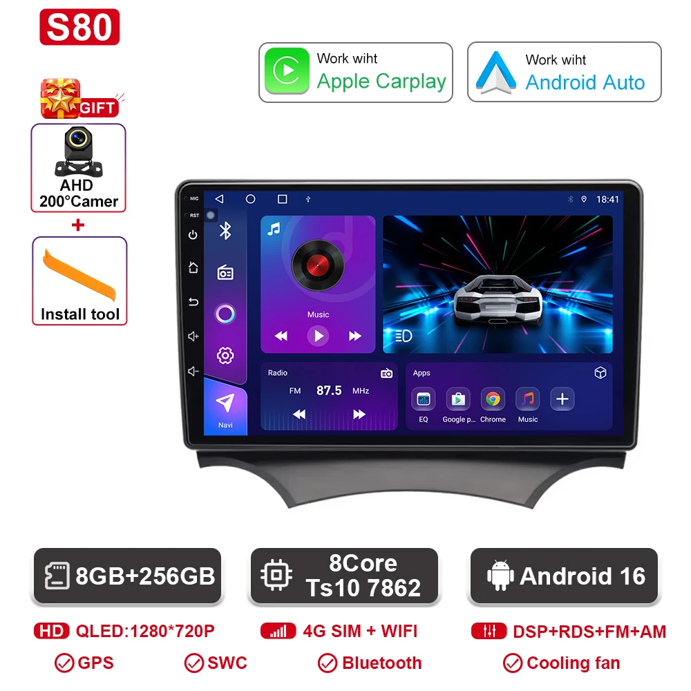 Android autoradio voor Ford Ka K2 2008 2009 2010 2011 - 2014 Carplay Android Auto radio multimediaspeler GPS navigatie DSP SWC